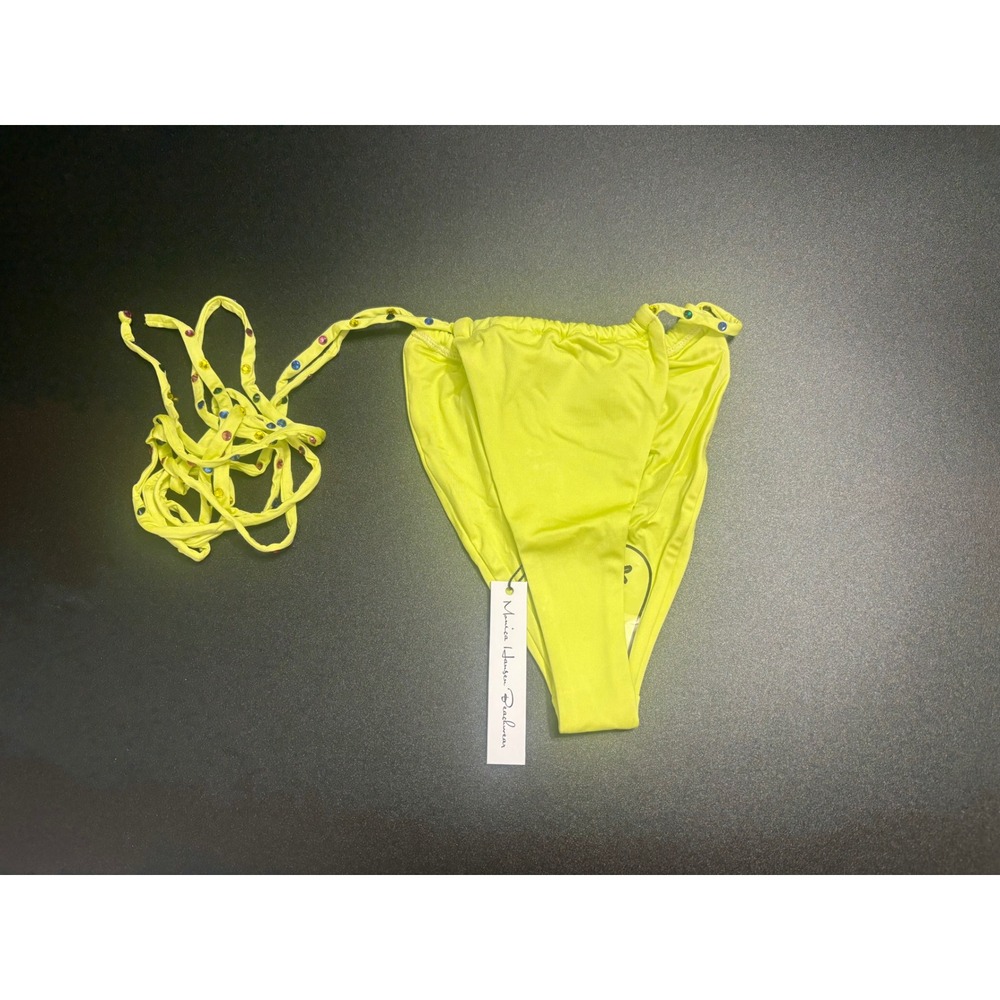 Monica Hansen Beachwear NWT‎ Bikini Bottom Multi Color Crystal Daiquiri Green Sm